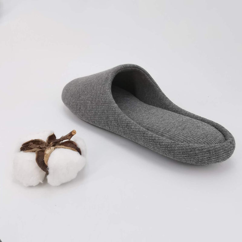 ofoot Women's Non-Slip House Slippers - Lightweight Cotton Memory Foam Indoor Slip-On, Machine Washable & Foldable Travel Design for Home, Yoga, Narrow/Wide Fit Options (8-Dark Grey, US 9-10) - Image 5